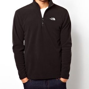 northface black fleece quarter zip
